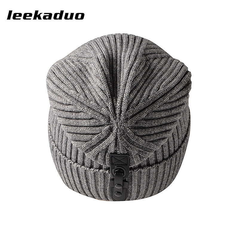 Men's Yarn knit solid color warm beanie  hat