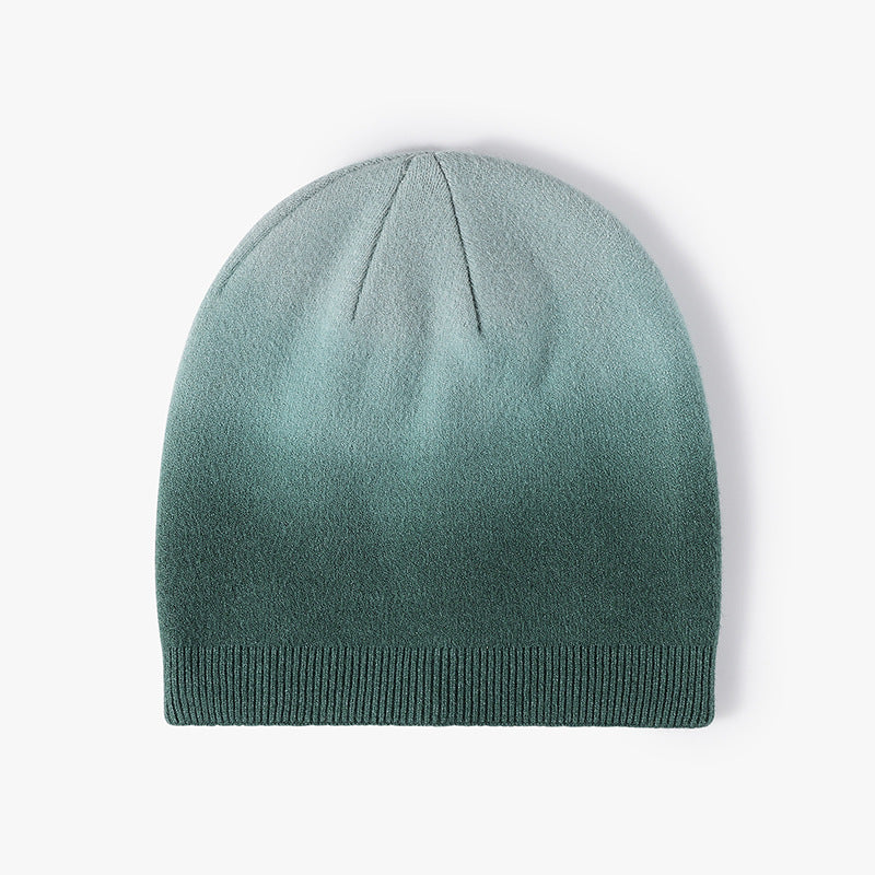 Knitted Gradient Dyeing Outdoor Woolen Beanie