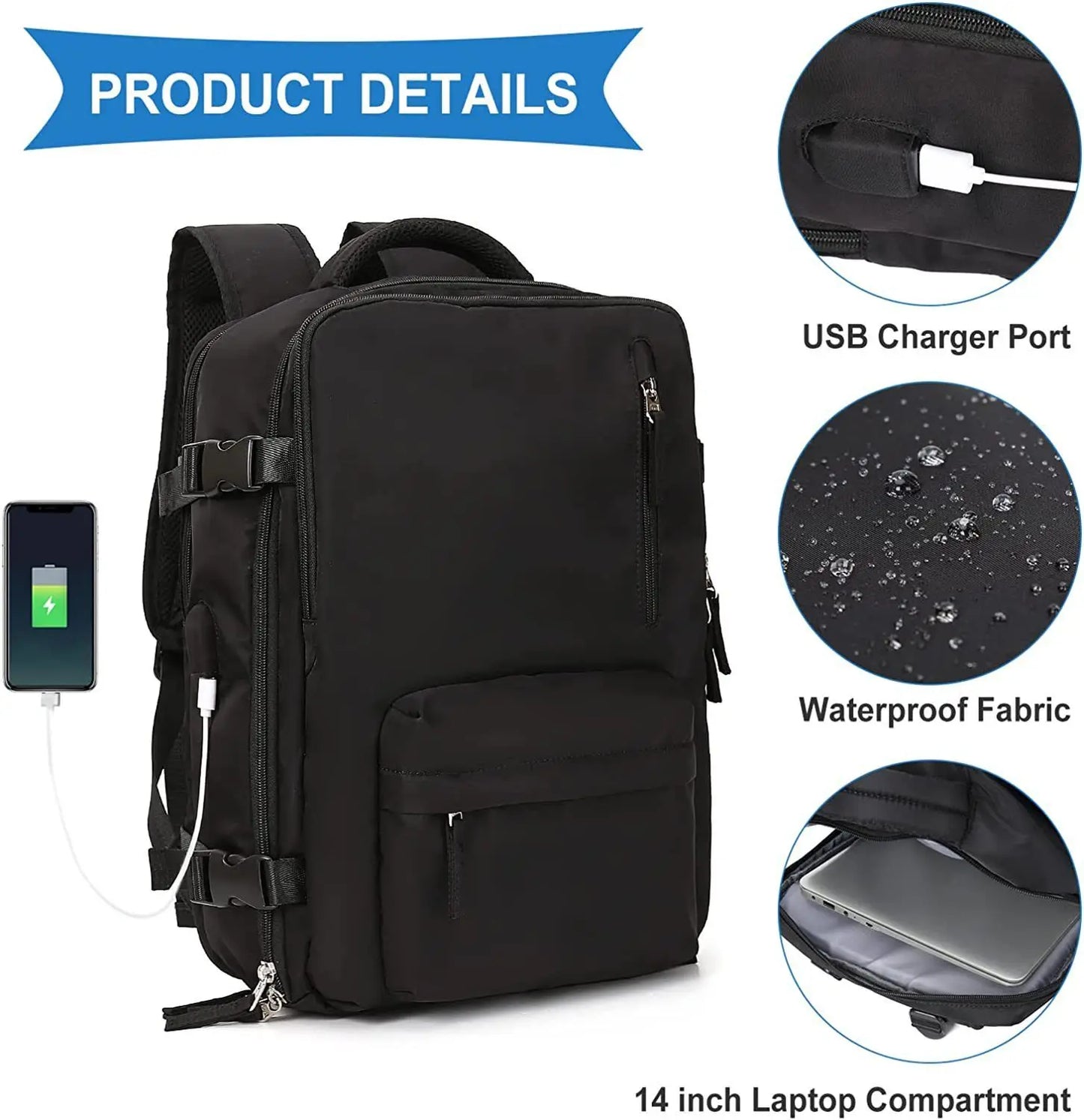 35L Travel  Multifunctional Waterproof Luggage Shoulder Bags