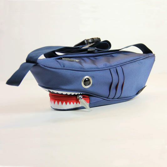 Shark-shaped camouflage unisex crossbody bag  for travel with adjustable strap