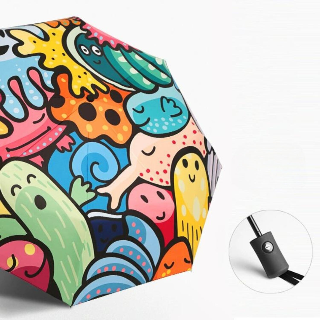 Graffiti Printed Automatic folding All Season Umbrella