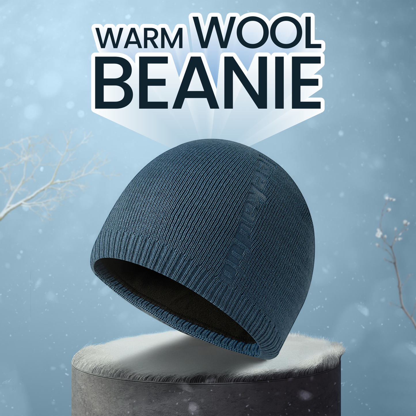 Embossed knitted fleece warm woolen winter riding hat