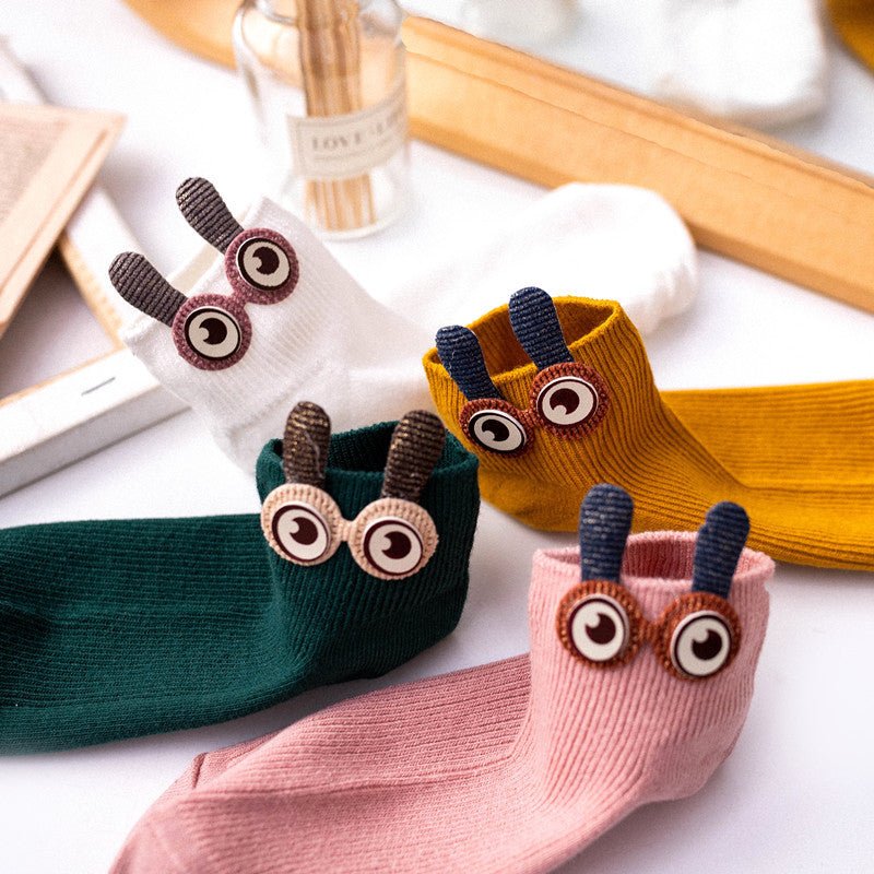 Japanese Style Big Eyes Cartoon Short Tube cotton socks