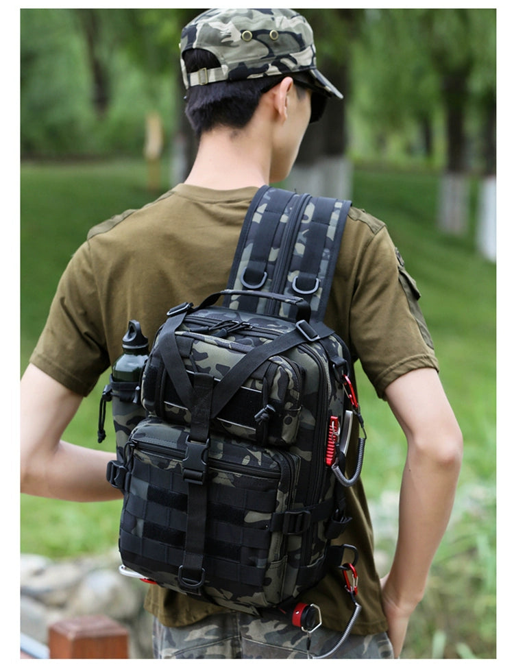 Multifunctional men's crossbody and shoulder backpack bag for travel and hiking