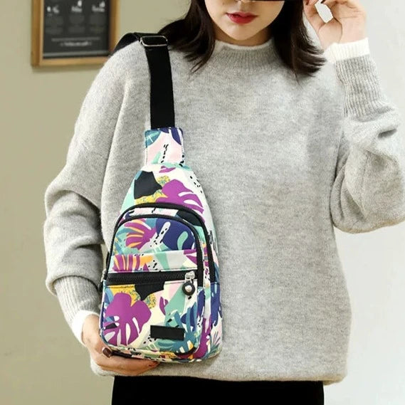 Printed unisex high quality crossbody bag for travel and hiking