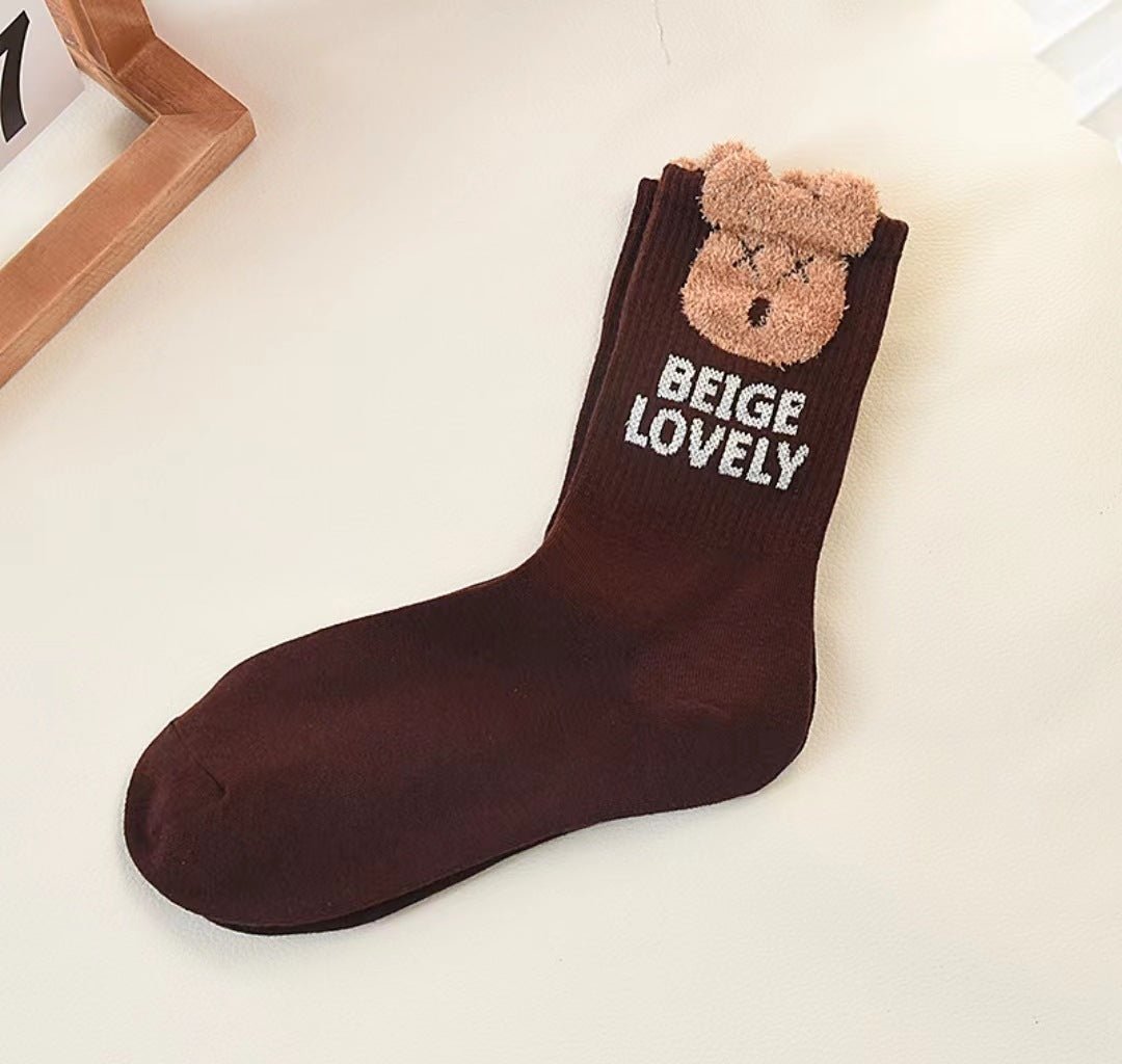 Three-dimensional Bear feather gauze socks