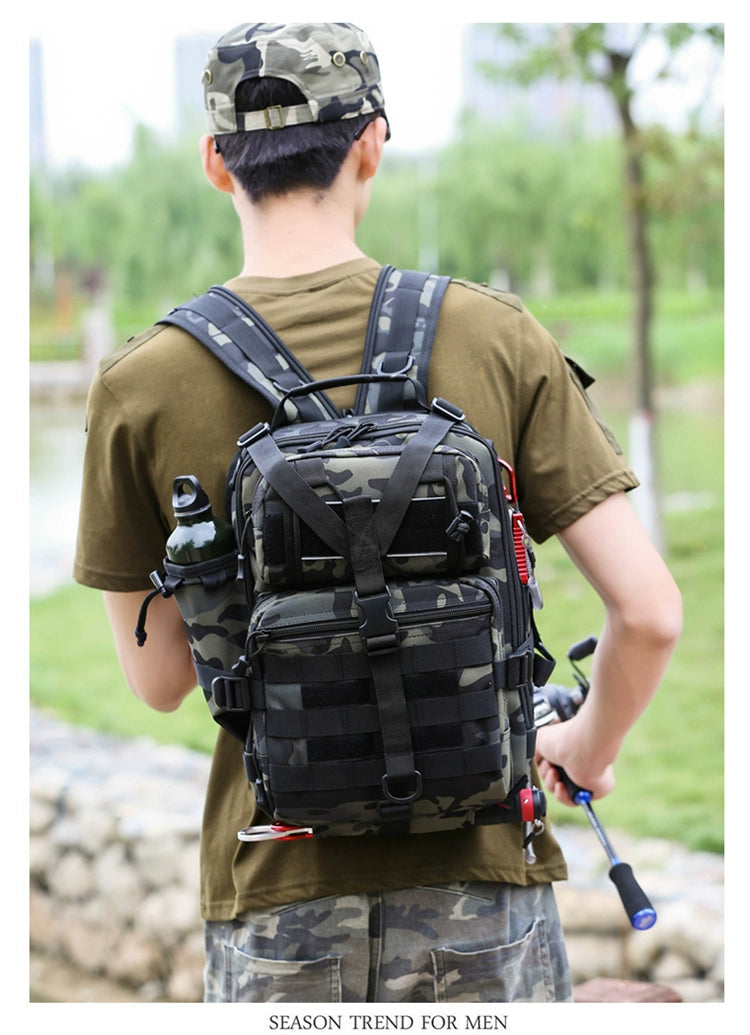 Multifunctional men's crossbody and shoulder backpack bag for travel and hiking