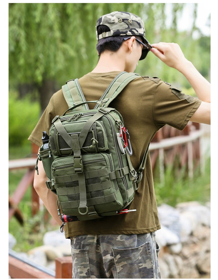 Multifunctional men's crossbody and shoulder backpack bag for travel and hiking